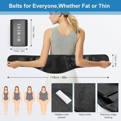 Heating Pad - Portable Heating Pad - Heating Pad for Back Cordless Heating Pad with Massager for Back Pain Relief, Portable Back Massager Wearable Heating Pad Christmas Gifts for Women Gifts for mom in Saudi Arabia