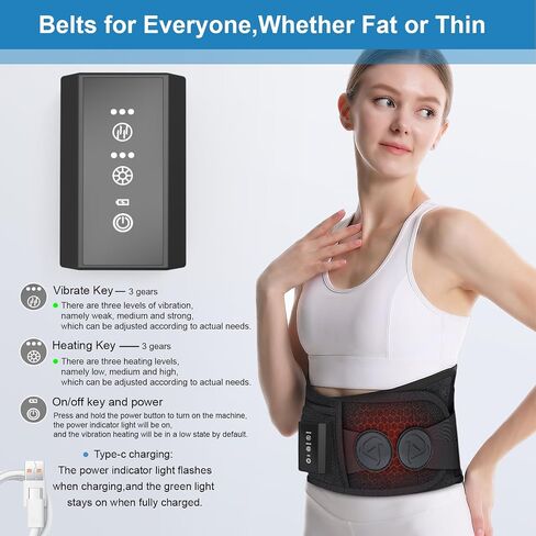 Heating Pad - Portable Heating Pad - Heating Pad for Back Cordless Heating Pad with Massager for Back Pain Relief, Portable Back Massager Wearable Heating Pad Christmas Gifts for Women Gifts for mom in Saudi Arabia