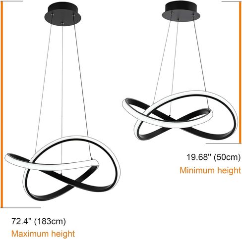 MAYNA Modern LED Pendant Light Fixture, Contemporary LED Chandelier with Irregular Ring Lights, Adjustable Modern Chandeliers for Dining Room Kitchen Entryway Living Room Bedroom, 6000K Daylight in Saudi Arabia