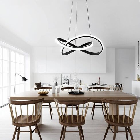 MAYNA Modern LED Pendant Light Fixture, Contemporary LED Chandelier with Irregular Ring Lights, Adjustable Modern Chandeliers for Dining Room Kitchen Entryway Living Room Bedroom, 6000K Daylight in Saudi Arabia
