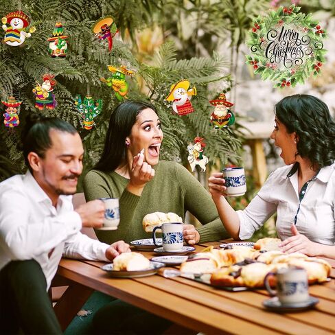 bllu 30 جهاز كمبيوتر شخصى خشبي المكسيكي عيد الميلاد الحلي زينة عيد الميلاد شنقا الحلي مضحك سينكو دي مايو ديكور هدية بينياتا علامة لشجرة عيد الميلاد زينة حفلة عيد الميلاد في الهواء الطلق داخلي in Saudi Arabia