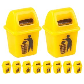 Alasum 12pcs Mini Trash Can Miniature Garbage Bin Toy Dollhouse Wastebasket Trash Container Desk Organizer Birthday Party Favors Classroom Carnival Prize for Boys Girls