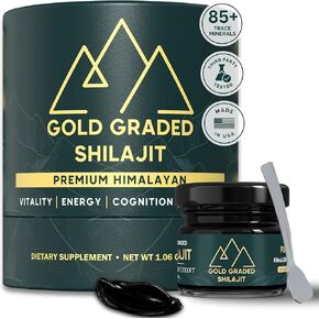 Shilajit Resin with Fulvic Acid | 500mg High Potency of Shilajit Pure Himalayan Organic with 85+ Trace Minerals Shilajit for Energy & Immune Support Supplement | Premium Shilajit for Men & Women | 30g
