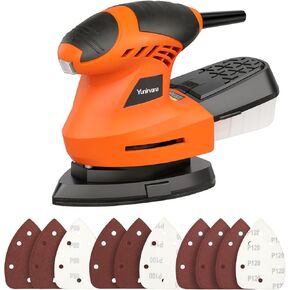5-Inch Orbital Sander, 2.5 Amp Motor, 15 Pcs Sanding Disc Set, 6-Speed Control (6000-13000 OPM), Efficient Dust Collection for Superior Sanding and Polishing