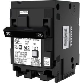 SIEMENS QPFBN 20 Amp 2-Pole GFCI Plug-On Neutral Circuit Breaker