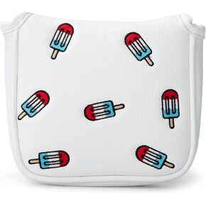 Golf Club Head Covers Mallet Putter Cover with Strong Magnetic Headcovers Fits Most Mallet Putters, Ice Cream Mallet Putter Headcover