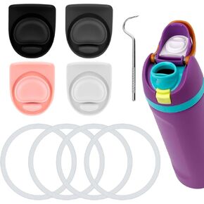 9pcs Water Bottle Replacement Parts Compatible with Owala FreeSip, Water Bottle Seal Ring & Replacement Stopper for Owala 16/19/24/25/32/40oz Gasket Plug Accessories BPA-Free
