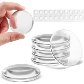 Door Stoppers Wall Protector, 6 Pcs 2″ Strong Adhesive Door Knob Wall Protectors, Clear Door Bumpers, Shock Absorbent Self Adhesive No-Falling Quiet