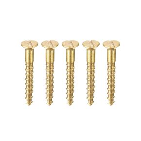 uxcell Wood Screws M3 x 25mm Slotted Flat Head Brass Self-Tapping Screw 100 Pcs