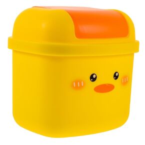 MAGICLULU Little Yellow Duck Trash Can Mini Trashcan Desk Trash Can Trashcan for Desktop Sundries Container Cartoon Trashcan Litter Trash Can Small Trashcan Table Dustbin Small Garbage Can