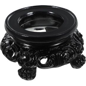 Black Wooden Display Stand for Crystal Sphere Quartz Ball Holder, Hollow Wood Stand Base for Crystal Ball Sphere Globe Stone Decoration Display Pedestals, Display Pedestals, Home Décor Accents