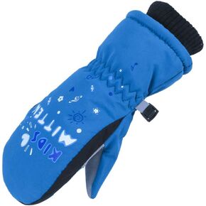 Kids Ski Snow Gloves Snowboard Winter Warm Cold Weather Gloves for Boys Girls Children (Black Mittens, XXS (2-4 Years Old))