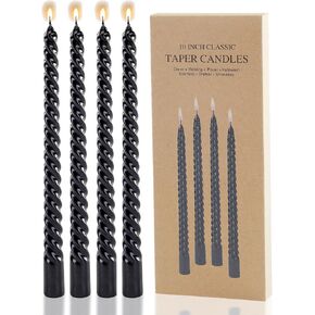10 inches Dripless Taper Candles Set of 4 Advent Candles Velas de Adviento Católica Advent Wreath Candles Long Spiral Taper Candles Metal Style Christmas Candle Sticks