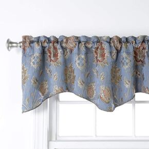Style Master Home Products Renaissance Home Fashion Melbourne Chenille Scalloped Valance with Cording, 52 by 17-Inch, Sky