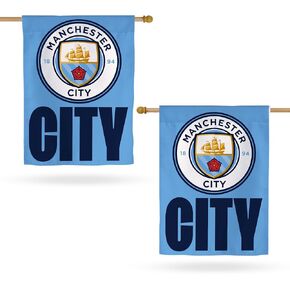 Desert Cactus Manchester City Flag Double Sided 3-Ply Football Soccer Man City MCFC Flags Banners 100% Polyester Indoor Outdoor (House Flag B)