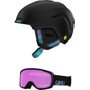 Giro Avera Combo Pack Ski Helmet - Snowboarding Helmet with Matching Goggles Matte Black Chroma Dot/Moxie Dot M (55.5-59cm)