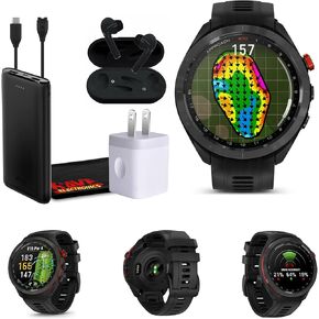 Garmin Approach S70 Golf GPS Watch AMOLED 47mm (Black) Earbuds Bundle | For Golf, Course Navigation & Training | Lightweight Touchscreen | Fitness Tracking | Includes Wireless Earbuds in Kuwait