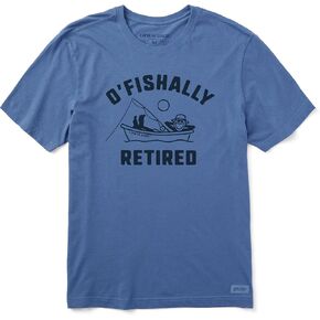 Life is Good - Mens O'Fishally Retired Crusher T-Shirt, Color Vintage Blue, Size: X-Large in Kuwait