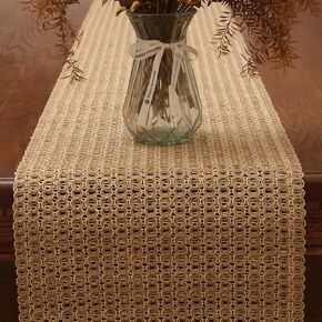 Noctiflorous Braided Farmhouse Table Runner 12 x 72 Inch Rustic Kitchen Table Decor Boho Woven Table Runner for Daily Life Party Wedding Thanksgiving(Orange, 72'')