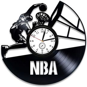 Basketball Vinyl Wall Clock NBA Gift for Man Basketball Vinyl Record Wall Clock Basketball Wall Clock Vintage NBA Clock Basketball Vinyl Clock Basketball Gift