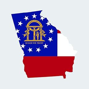 Georgia State Shaped Flag Sticker Self Adhesive Vinyl Decal GA - 1.25 Wide