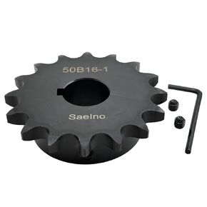 #50 Roller Chain Sprocket Type B 1 inch Bore 16 Tooth, Hardened Antirust 1045 Steel Drive Sprockets 50B16-1