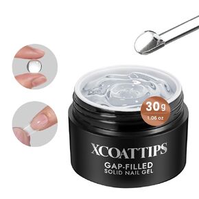 btartboxnails XCOATTIPS Solid Nail Glue Gel - 30g Gap-filled Gel Nail Glue for Nail Tips Press on Nails, Upgrade Cure Needed UV Nail Glue for Acrylic Nails, Long Lasting Strong Gel Glue for Fake Nails