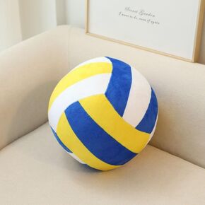 Sports Pillow Fluffy Soft Throw Pillow Cute Shaped Sports Decor Round Plush Pillow Sport Theme Cushion Stuffed Pillow Plush PillowToysGift for Kids Boy GirlsChildrenRoomDecoration (Volleyball Yellow)