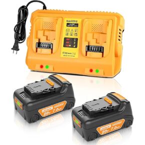 DCB102 Double Port Battery Charger Replacement for Dewalt 12v/20v Max Battery Charger