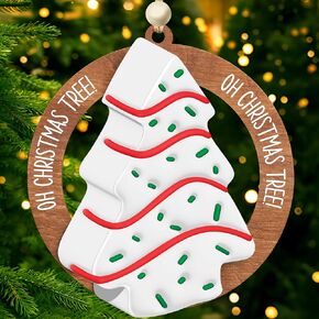 2024 Farmhouse Christmas Tree Ornament with Sprinkles Frosting Cake, Christmas Tree Cake Ornament, Funny Christmas, for Women, Bakers, Farmers, Gifts for Family MOm Dad Highland
