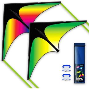 Delta Kite Two Set for Kids and Adults,Easy to Fly Outdoor Fun Kites, Perfect for Beaches and Parks,Ideal Kids Kites and Adult Kites for Family Fun