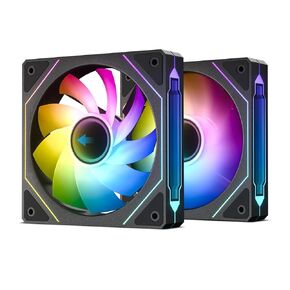 DARKROCK F120-3 in 1 120 mm Infinite Mirror Design Case Fans with PWM Control & ARGB Effect, Hydraulic Bearing for Low-Noise Operation - Suitable for Most PC Cooling Systems - Black