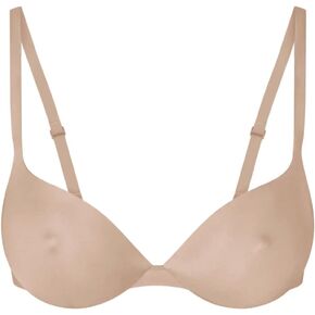 REORIA Women's Trendy Plunge Nipple Padded Comfortable Smoothing Supportive Underwire Push Up Bras