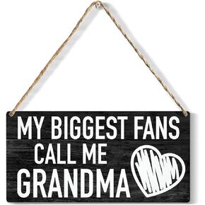 لوحة معلقة خشبية لأكبر معجبي Call Me Grandma Wood لافتة خشبية ريفية لتزيين جدران المنزل مقاس 6 × 12 بوصة in Kuwait
