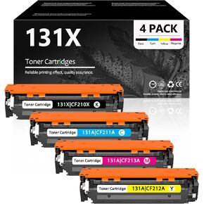 215A Toner Cartridges (with Chip) for MFP M183fW M182 - Replacement for HP 215A Work with Color Laserjet Pro MFP M182nw M183fw M155 M182 M183 Series Printer (4 Pack, BK/C/M/Y)