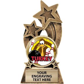 Crown Awards Bowling Trophy, 5.75" Glory Resin Bowling Turkey Trophies with Free Custom Engraving Prime