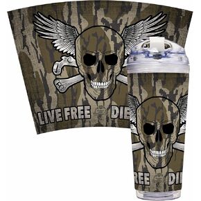 كوب من الأكريليك سعة 24oz من Rico Industries Wildlife مع غطاء مفصلي، كوب مزدوج الجدار مرخص رسميًا مع قش
