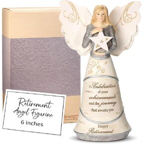 Pavilion Gift Company 82375 Celebration of Retirement Angel Figurine, 6-1/2", Silver