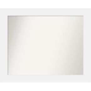 Amanti Art Wood Bathroom Mirror, Corvino White Wall Mirror for use as Bathroom Vanity Mirror Over Sink (27 x 33 in.) Non-Beveled Mirror, White Mirror, Modern Mirror from WI, USA