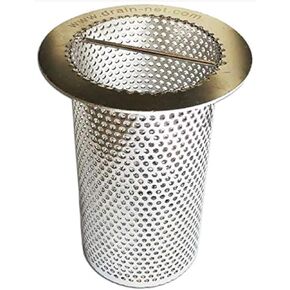 4" Commercial Floor Drain Strainer, 6" Tall, Perforated Stainless Steel