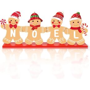 Christmas Snowman Decorations Indoor, Wooden Snowman Block Merry Christmas Sign, Let It Snow Winter Xmas Decor, Cute Christmas Tiered Tray Decorations Table Centerpiece for Mantel Home Holiday Decor