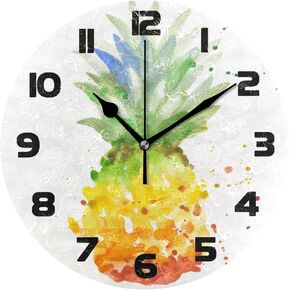 TropicalLife Music Note 12 Inch Modern Wall Clock Silent Non-Ticking, Vintage Sheet Music Quartz Decorative Battery Operated Wall Clocks for Living Room Kitchen Farmhouse Bathroom Office School