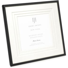Isaac Jacobs 7x9 (Matted 5x7) Silver Metal Picture Frame, Triple Matted Classic Metal Photo Frame Made For Tabletop & Hanging Display, Photo Gallery and Wall Art (7x9 (Matted 5x7), Silver)