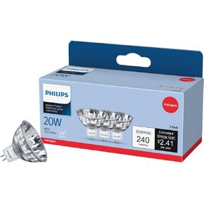 Philips 415687 Indoor Flood 20-Watt MR16 12-Volt Light Bulb, 3-Pack
