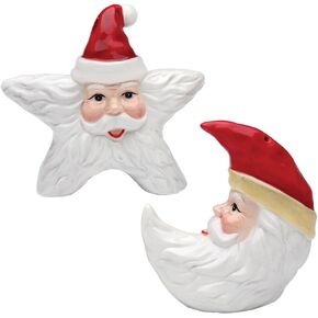 Cosmos Gifts Star and Moon Salt & Pepper Shaker, 3 1/2 X 1 1/2 X 3 1/2"H