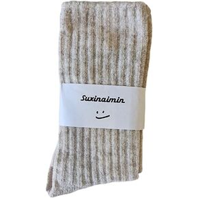 Women winter solid ribbed thermal wool socks - 1 pair in Saudi Arabia