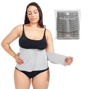 Bodily Belly Band | Compression Belly Wrap for Postpartum Recovery and C-Section Abdominal Support | Grey | One Size