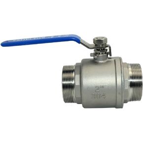 1Pcs 2'' Ball Valve, Heavy Duty Male NPT (MNPT) X Male NPT (MNPT) Thread with Long Handle Switch, Stainless Steel NPT Full Port Forged 1" Ball Valve for Water Oil and Gas, 1000 WOG