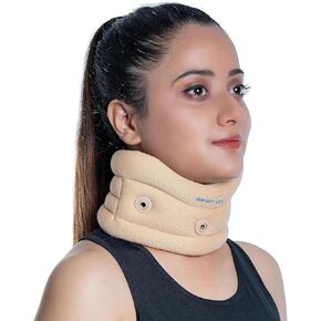 Wonder Care Neck Brace for Neck Pain and Support, Soft Neck Support Relieves Pain & Pressure in Spine, Adjustable Collar Neck Support Brace for Women & Men (Black, XX-Large, 4" Depth)