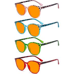 Eyekepper 4 Pack Ladies Reading Glasses - Oversize Round Stylish Readers for Women Reading +1.50